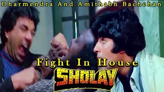 Dharmendra And Amithabh Bachchan Fight In House | Action Fight Scene From Sholay Hindi Movie