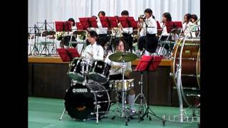 安曇川中学校　吹奏楽部１年生　岡本真夜 tomorrow 2010-7-17 納涼祭