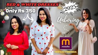 എന്നാലും ഇത്ര വിലക്കുറവിൽ 😱 Under Rs 350 😍 Meesho Red \u0026 White Dress #meesho #dress #fashiontrends