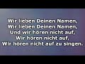 wir lieben deinen namen text lyrics