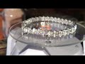 7.60 carat diamond tennis bracelet. 14k white gold 19.70 gram. certified