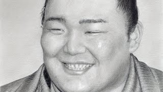 鉛筆画 朝乃山 完成までの一部始終 動画 早送り / Pencil drawing/ Asanoyama/ Portrait/ How To Draw