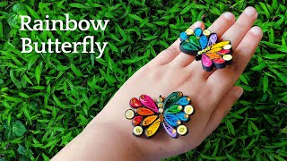 Rainbow Quilled Butterfly | Paper Quilling Butterfly