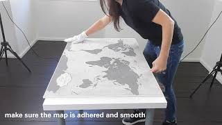 How to frame a push pin travel map with spray adhesive - JW Design Studio Gifts