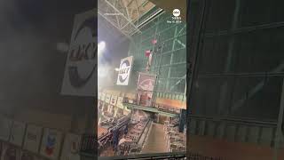 Heavy rain falls inside Houston Astros’ stadium — despite roof being closed