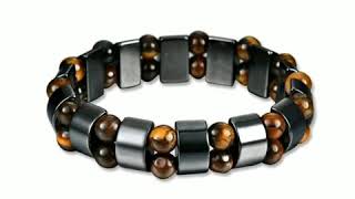 16 Color Weight Loss Round Black Stone Slimming Product Magnetic Hematite Stretch Bracelet Jewelry