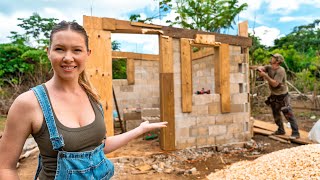 DIY FORMS AND HAND POURING CONCRETE ON OUR ABANDONED DREAM PROPERTY!