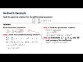 Example 1 Undetermined Coefficient Method 2 ODE