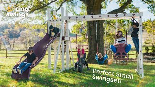 Honey Bear Hangout Small Swing Set for Small Yards