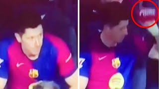 Robert Lewandowski's frustrated reaction, after being subbed off vs Rayo Vallecano, caught on camera