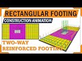 Rectangular footing rebar | foundation reinforcement details | 3d animation of Rc Footing