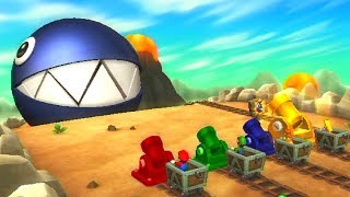 Mario Party 9 Minigames - Mario Vs Luigi Vs Peach Vs Daisy