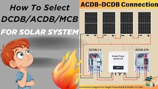 How to select DCDB/ACDB For your solar system