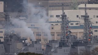 イージス護衛艦「ちょうかい」出港（係留替え）4Ｋ