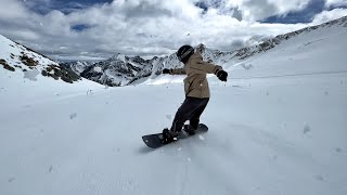 今天奥地利Pitztal冰川滑雪场关闭！单板平花一镜到底，原片直出