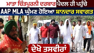 ਮਾਤਾ Chintpurni ਦਰਬਾਰ ਪਹੁੰਚੇ AAP MLA Karmbir Singh Ghuman, Dasuya ਤੋਂ ਕੀਤੀ ਸੀ ਪੈਦਲ ਯਾਤਰਾ ਸ਼ੁਰੂ