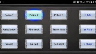 Police siren sound, horns and emergency sounds box "Siren sounds app"