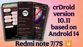 crDroid 10.11 based on Android 14 Redmi note 7/7S 💥 review.