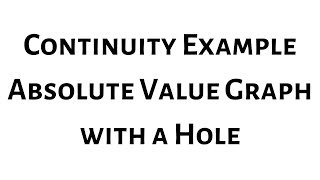 Continuity from a Graph Absolute Value with a Hole