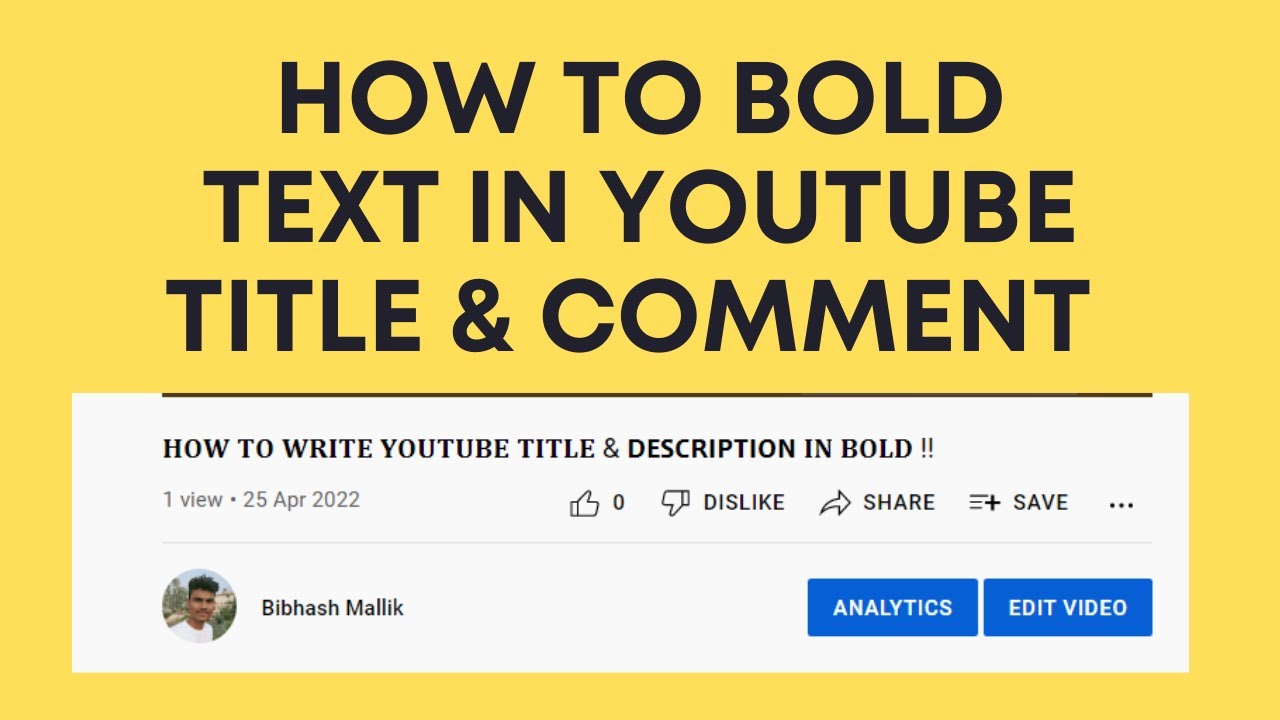 How To Bold Text In Youtube Title | 2022 | - YouTube