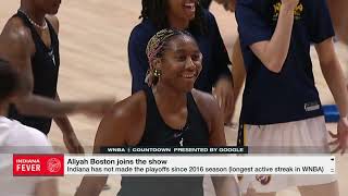 Aliyah Boston fields interview questions WHILE warming up 🤣👏 | WNBA Countdown