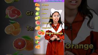 Learn 10 Citrus Fruits in English 🍊 | Fruit Names for Kids | Adi Connection AC #shorts