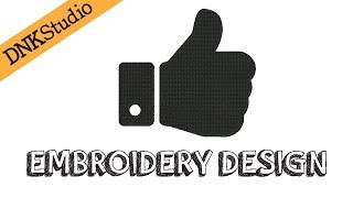 Thumbs Up Sign Emoji Embroidery Design