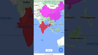 India vs China size comparison #india #china #maps #map #mapping #geography #shorts #youtube #yt