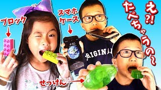 え？それ食べちゃうの？😝 リアル VS 食べられる物 DIYで食べられる物作ったよ😎 スマホケース レゴ etc😁