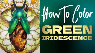 How To Color Green Iridescent Beetles // It's Easy To Color