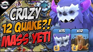 *CRAZY* TH13 Quake Mass Yeti Attack | How to use TH13 Yeti Smash | Clash of Clans