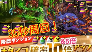 【パズドラ】大天狗降臨！ 降臨＋10倍プラス5個落ち　35秒周回！