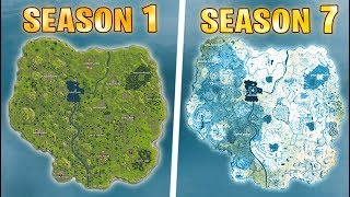 evolution of the entire fortnite island - evolution of fortnite map