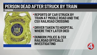 1 dead after vehicle struck by train in Dunkirk