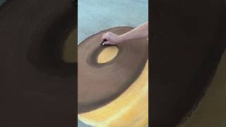 Trying to draw a realistic looking donut with chalk.  Happy National Donut Day!  🍩 #chalkart