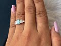 Blue Emerald Cut Lab Grown Diamond  Engagement Ring |  7 Stone Emerald Cut Eco-Friendly Diamond Ring