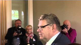 Perussuomalaisten puheenjohtaja Timo Soini kommentoi hallitusneuvotteluja 24.5.2015