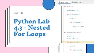 Python Lesson 4.3: Lab - Nested for Loops
