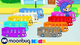 10 Little Buses - Sing Along | Nursery Rhymes for Kids | Moonbug Kids Literacy | @Morphle