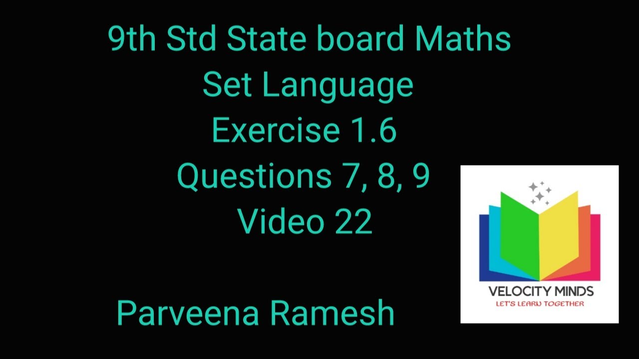 Class 9 Tamilnadu State Board Syllabus - Set Language - EXERCISE:1.6 ...