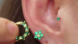 2024  Emerald Earrings | Piercing Jewelry \u0026 Ear Curation Inspiration | Green Vibe by EricaJewels