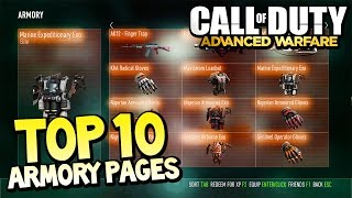 Top 10 "BEST ARMORY PAGES" In Advanced Warfare (Top 10 - Top Ten) Call of Duty History | Chaos