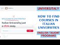 UNIVERSITALY | How To Search English Taught Programs In Italian Universities #italy