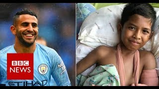 Man City star's message to injured Indonesia boy - BBC News