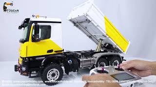 How to operate Customized 1/14 LESU RC Hydraulic Dumper 3Axles 3-way Tipper best dumper, i6s radio.