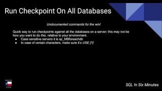 TSQL: Run Checkpoints Against All Databases On A Server