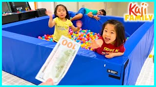 24 hrs in the Ball Pit Challenge Wins with Ryan Emma and Kate!!!