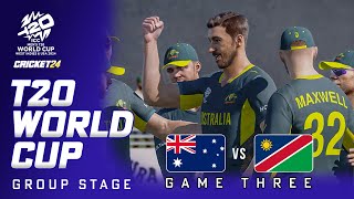 T20 WORLD CUP Group Stage - AUSTRALIA v NAMIBIA - Cricket 24 Gameplay