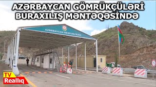 Azərbaycan sərhədçiləri və gömrükçüləri buraxılış məntəqəsində