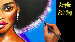 Acrylic Painting Tutorial AFRICAN QUEEN | Step by Step for beginners